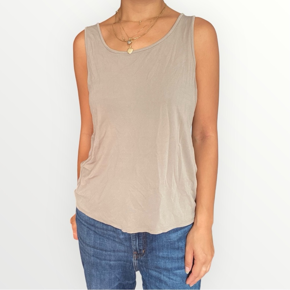 Eileen Fisher Silk Tan Tank Top Size S